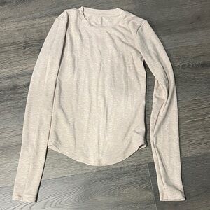 American Eagle Women's Cream Long Sleeve Top